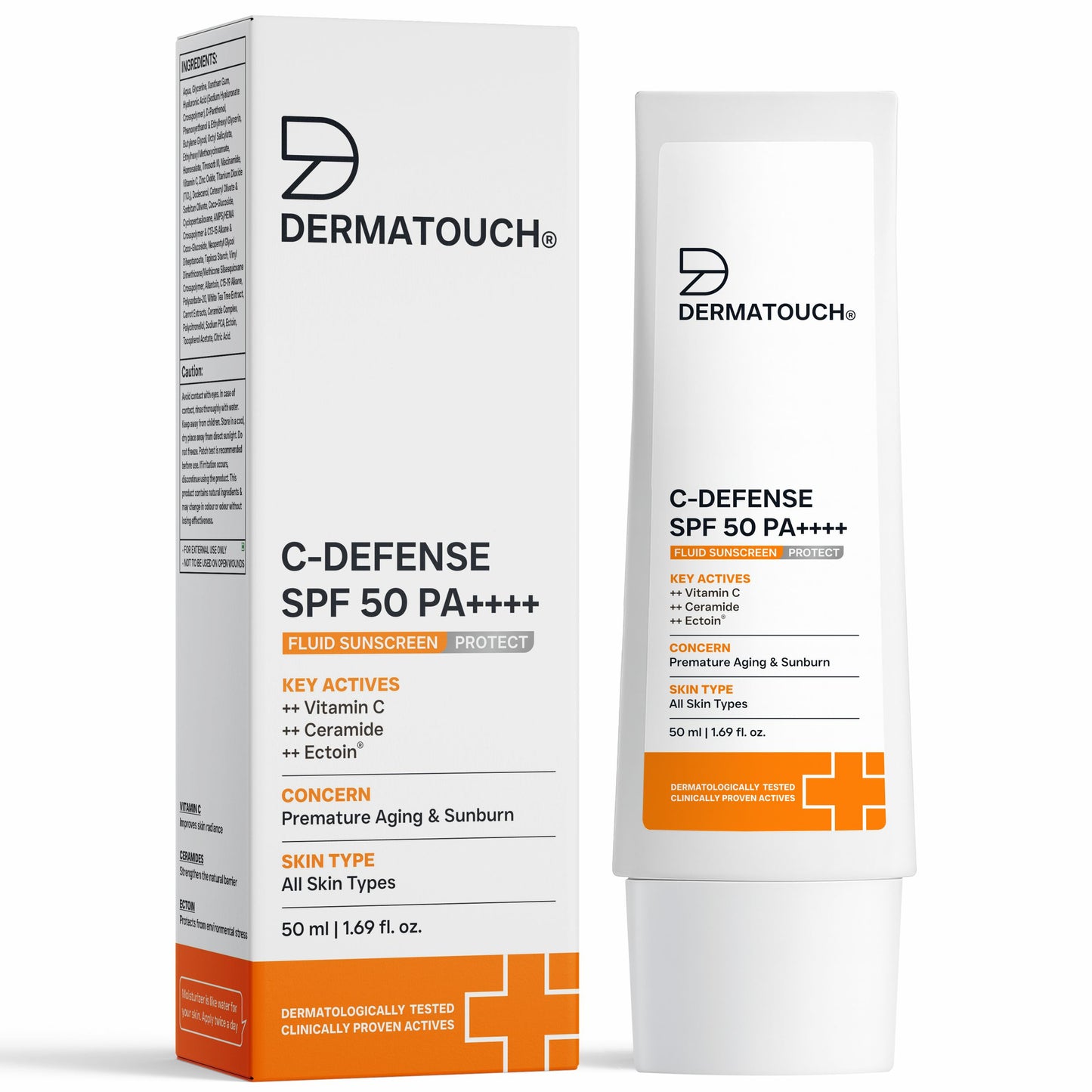 C-DEFENSE SPF 50 PA++++ Fluid Sunscreen for Premature Aging & Sunburn