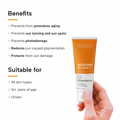 Benefits of Multivitamin SPF 50 PA+++ Sunscreen Gel