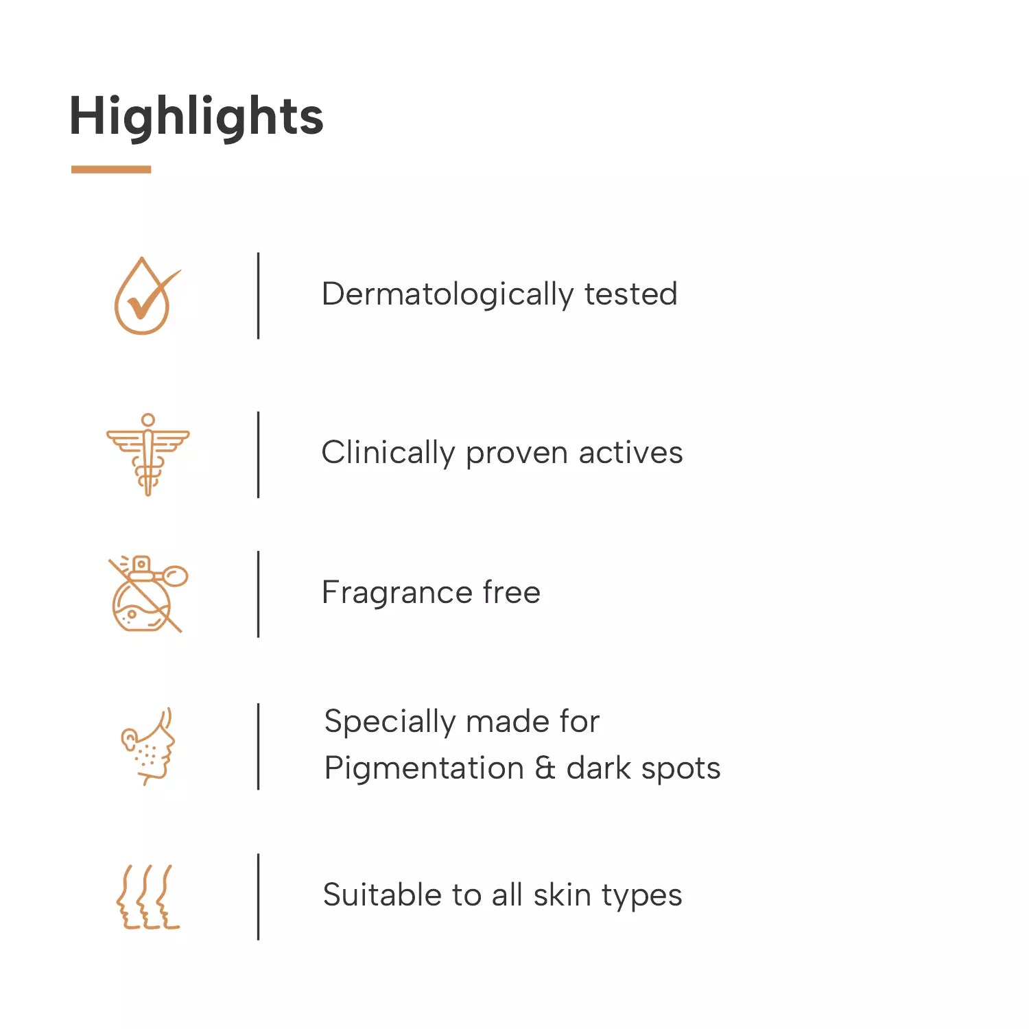 highlights of bye bye pigmentation serum