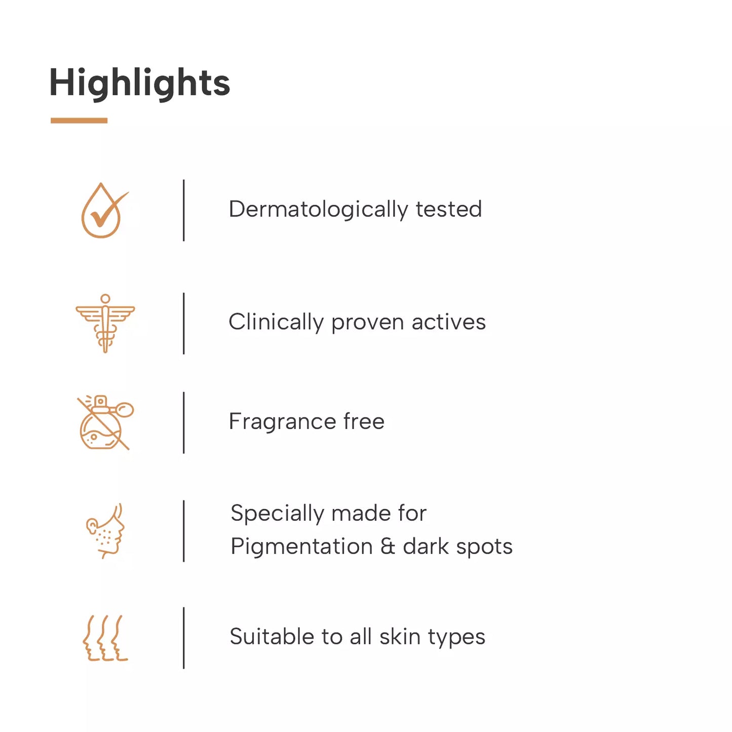 Highlights of bye bye pigmentation serum