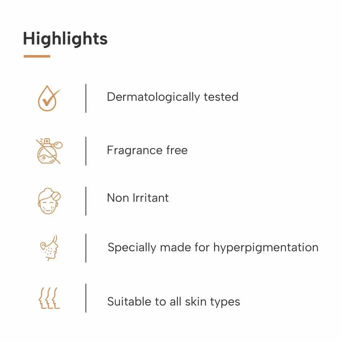 Highlights of face hyperpigmentation cream