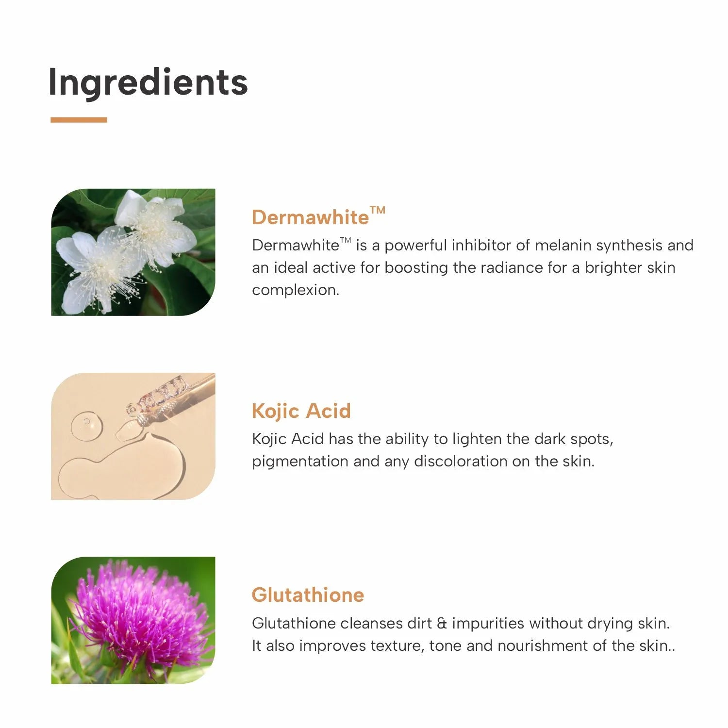 Ingredients of Kojic Acid 1% Soap