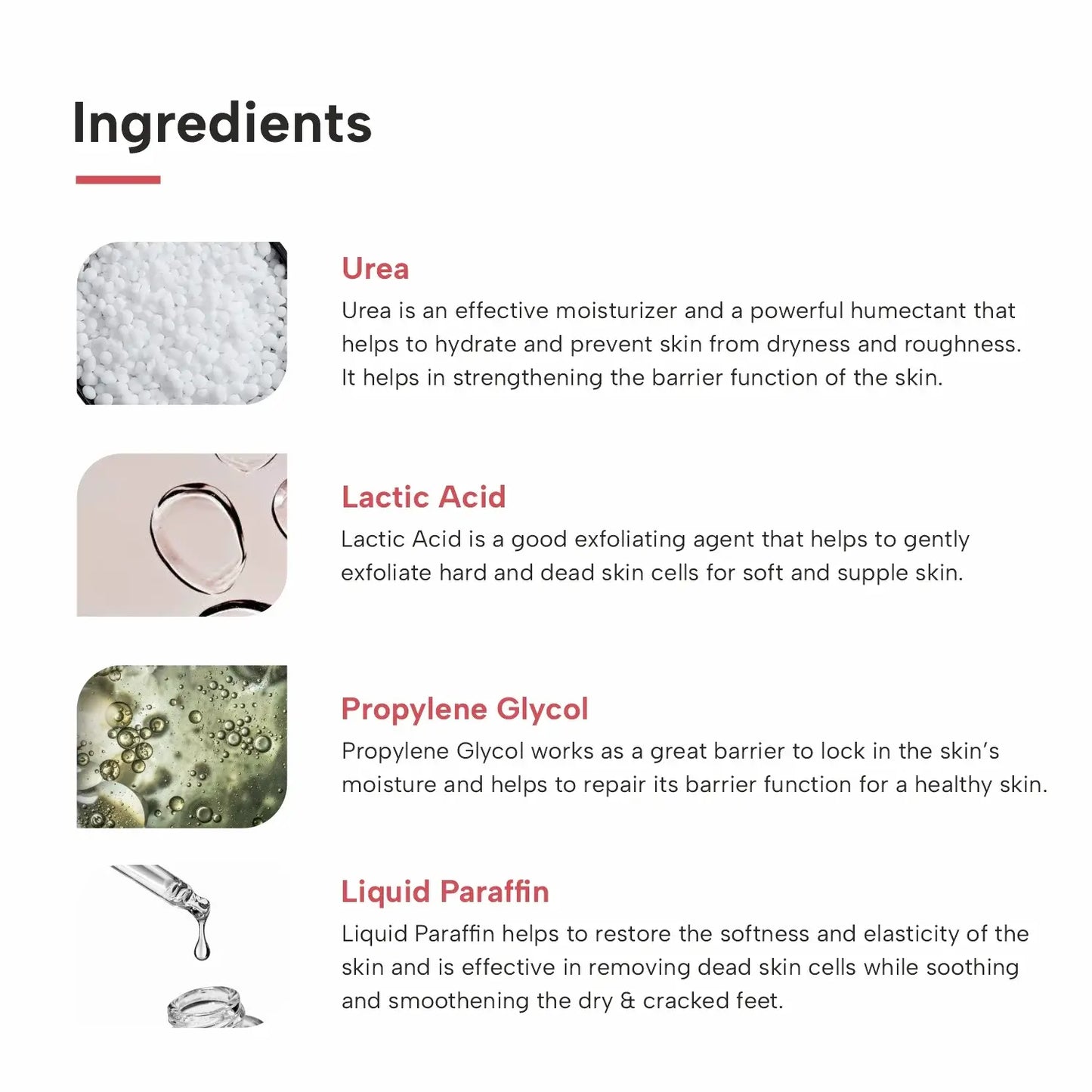 Ingredients of crack foot cream