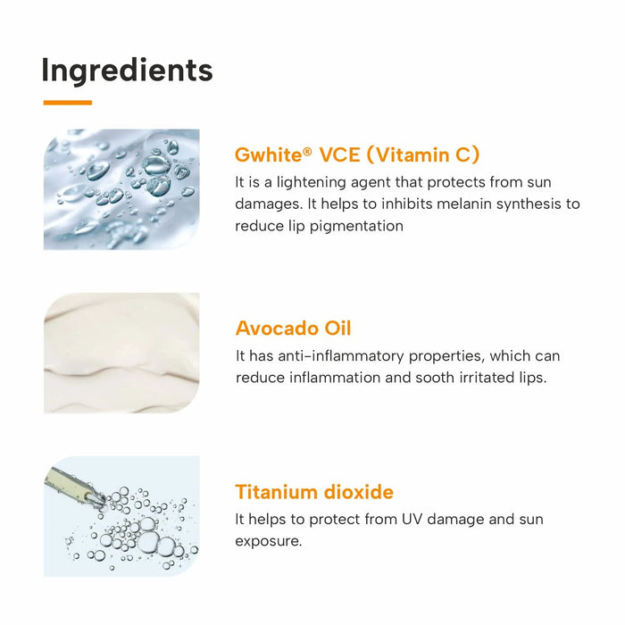 Ingredients of Vitamin C 1% SPF 30+ Lip Balm