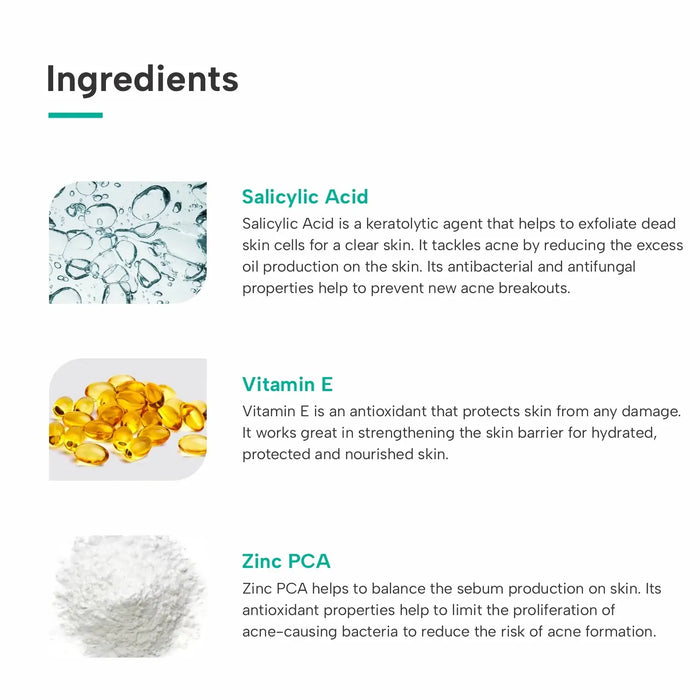 Ingredients of salicylic acid body wash