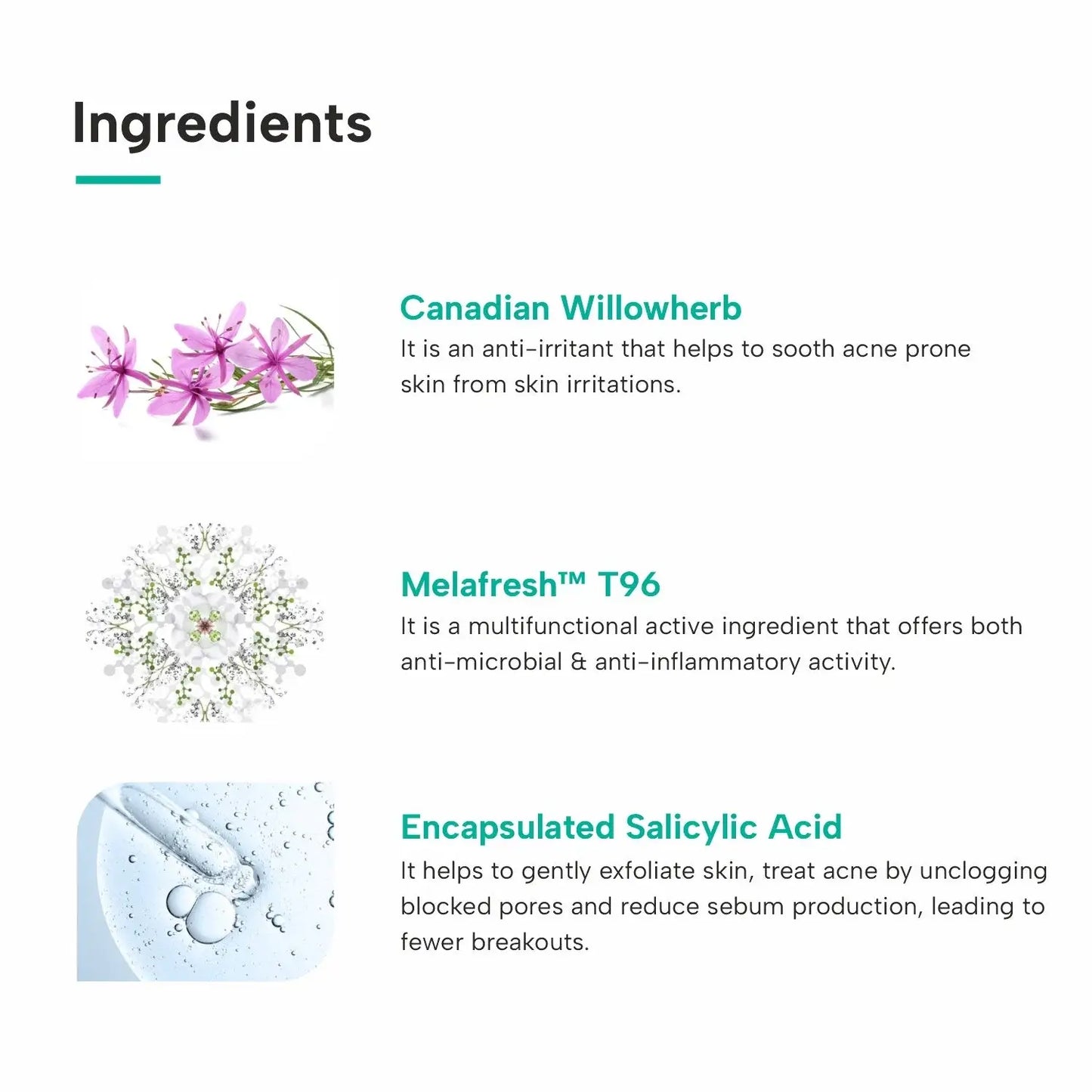 Ingredients of Acne Spot Oil-Free Gel