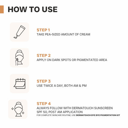 How to use bye bye pigmentation cream