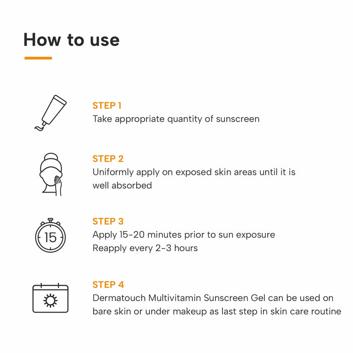 How to use Multivitamin SPF 50 PA+++ Sunscreen Gel