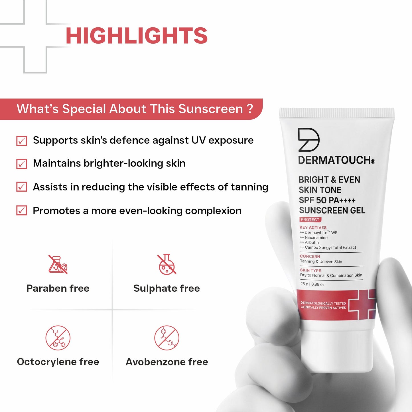 Bright & Even Skin Tone Sunscreen SPF 50 PA++++ for Tanning & Uneven Skin