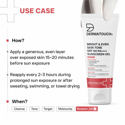 Bright & Even Skin Tone Sunscreen SPF 50 PA++++ for Tanning & Uneven Skin