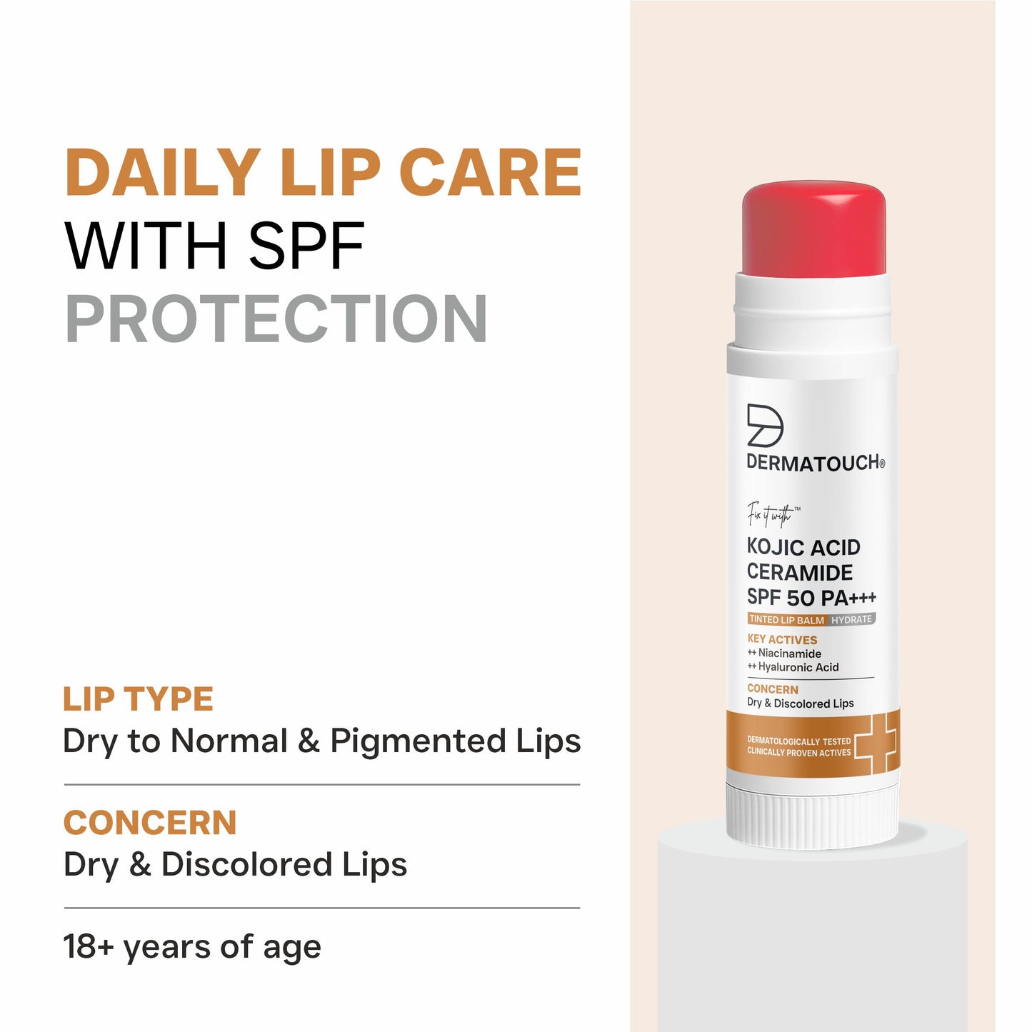 Kojic Acid Ceramide SPF 50 PA+++ Natural Lip Balm (Light Tint)