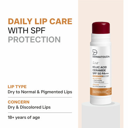 Kojic Acid Ceramide SPF 50 PA+++ Natural Lip Balm - Dark Tint