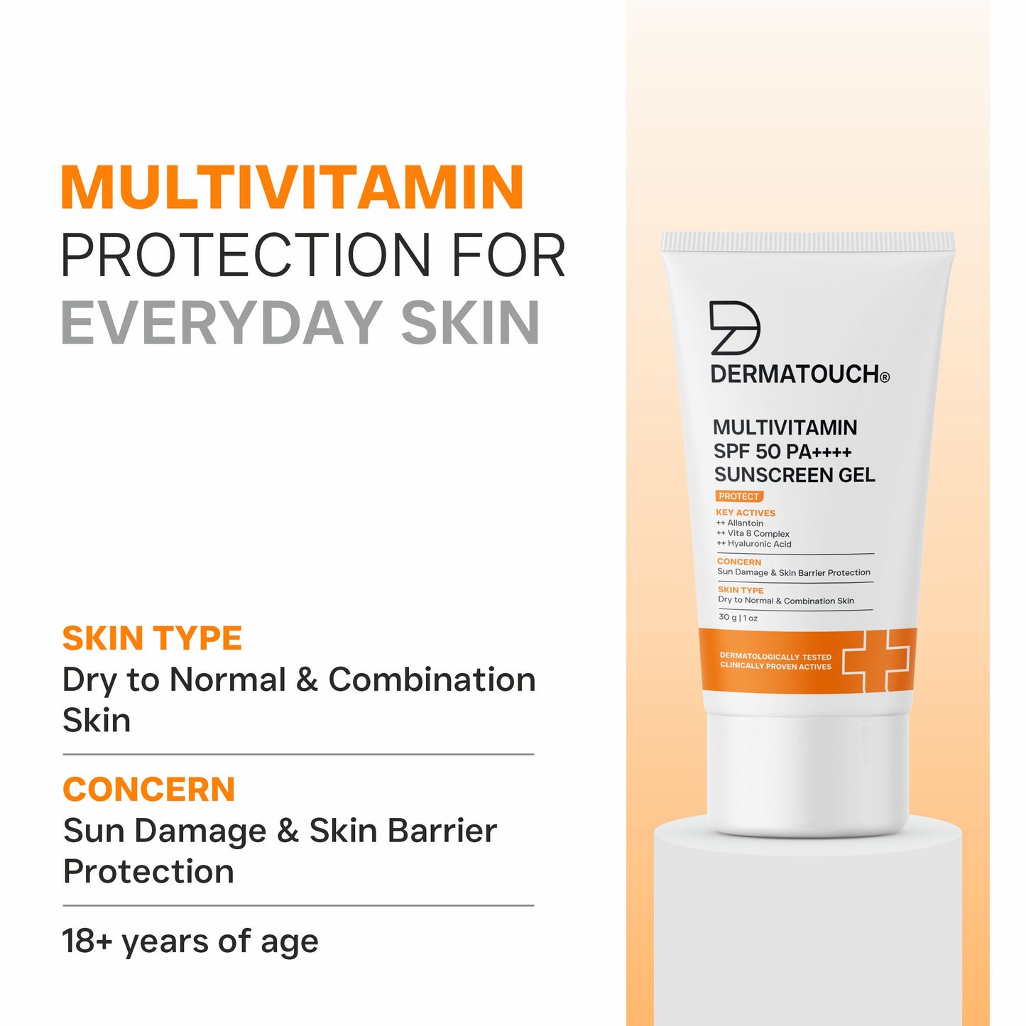 Multivitamin SPF 50 Pa++++ Sunscreen Gel for Sun Damage & Skin Barrier Repair