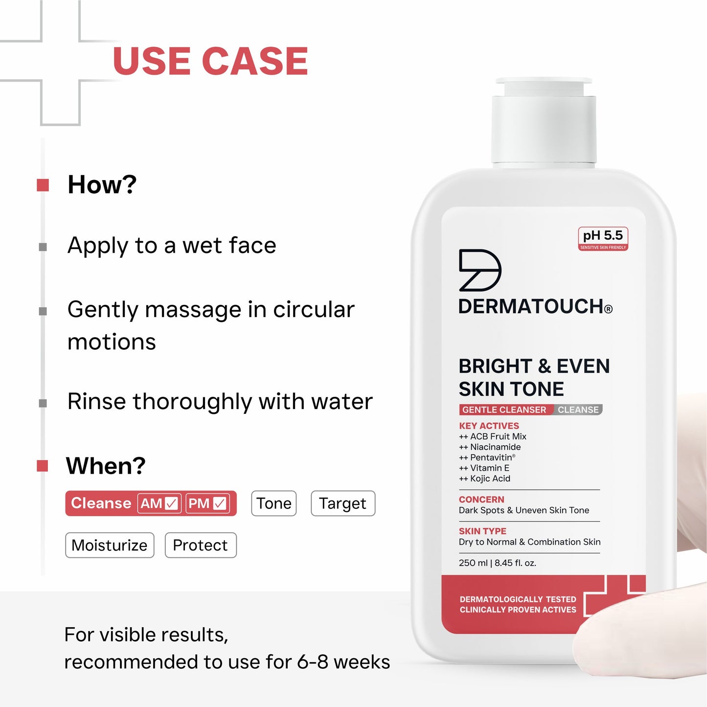 Bright & Even Skin Tone Gentle Cleanser For Dark Spots & Uneven Skin Tone