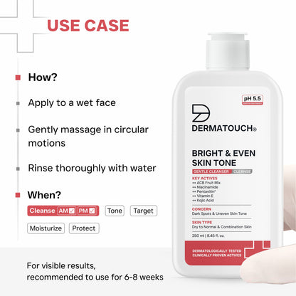 Bright & Even Skin Tone Gentle Cleanser For Dark Spots & Uneven Skin Tone