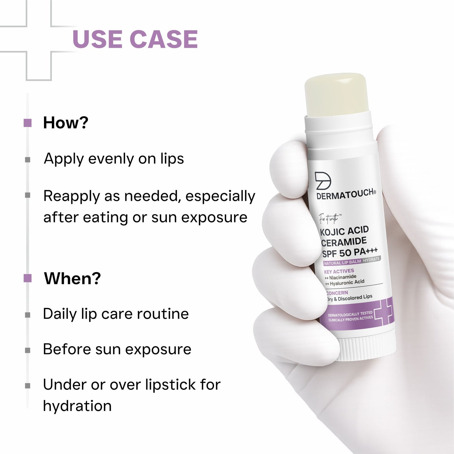 Kojic Acid Ceramide SPF 50 PA+++ Natural Lip Balm