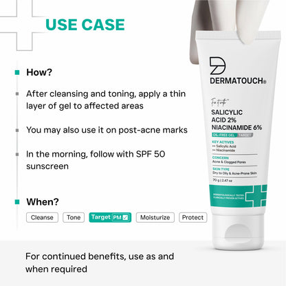 सैलिसिलिक एसिड 2% नियासिनमाइड 6% तेल मुक्त जेल - 70 ग्राम