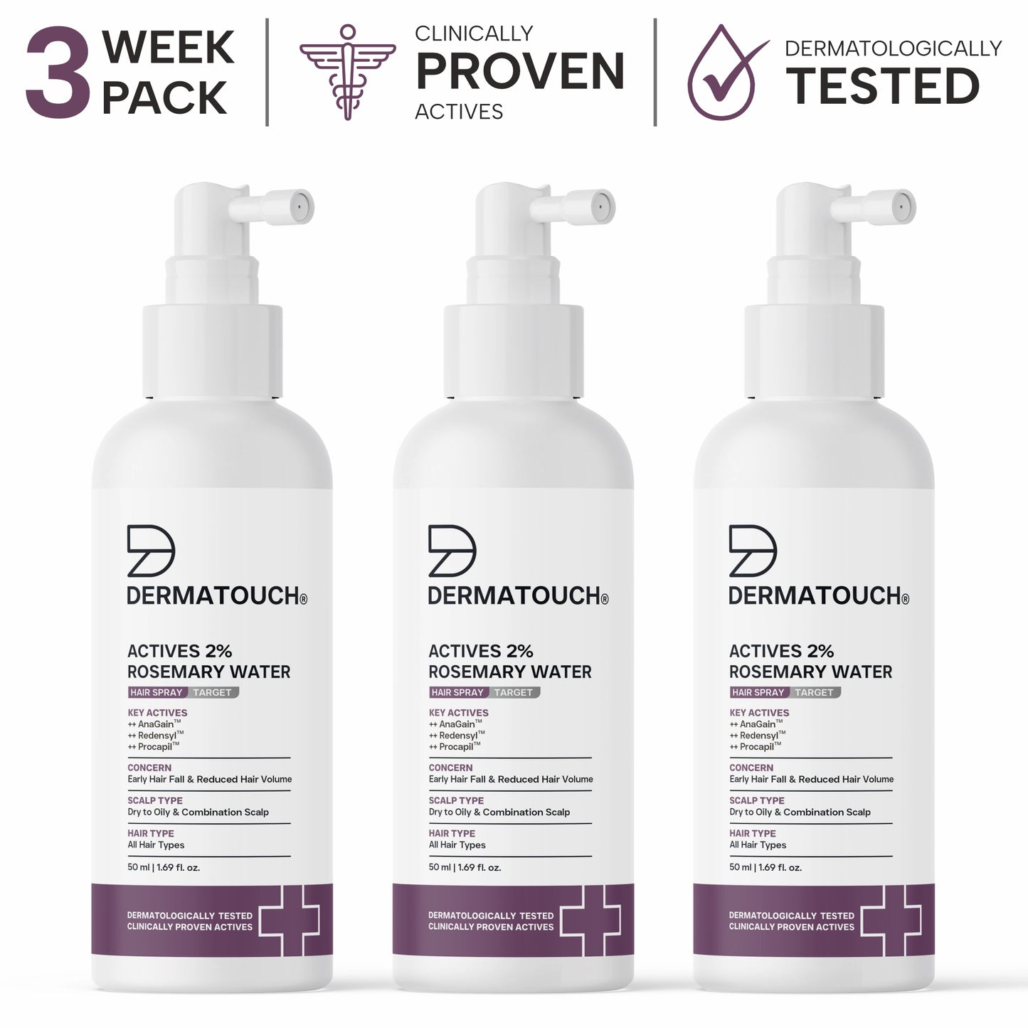 बालों के विकास के लिए एक्टिव्स 2% रोज़मेरी स्प्रे