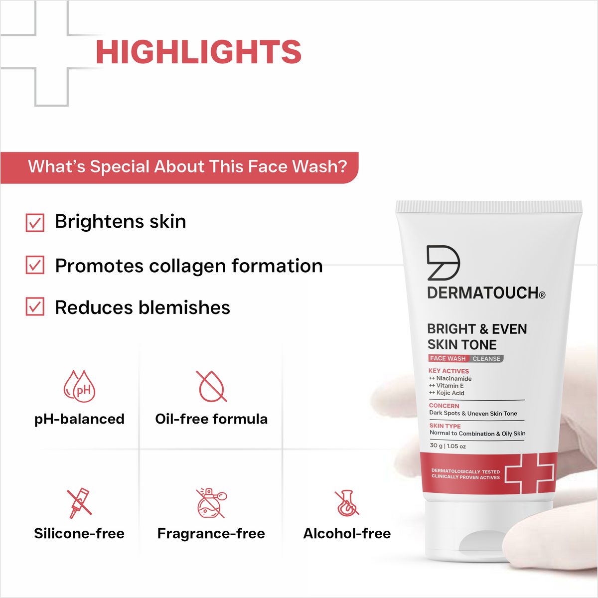 Buy BEST Face Wash for Bright & Glowing Skin | Dermatouch – DERMATOUCH