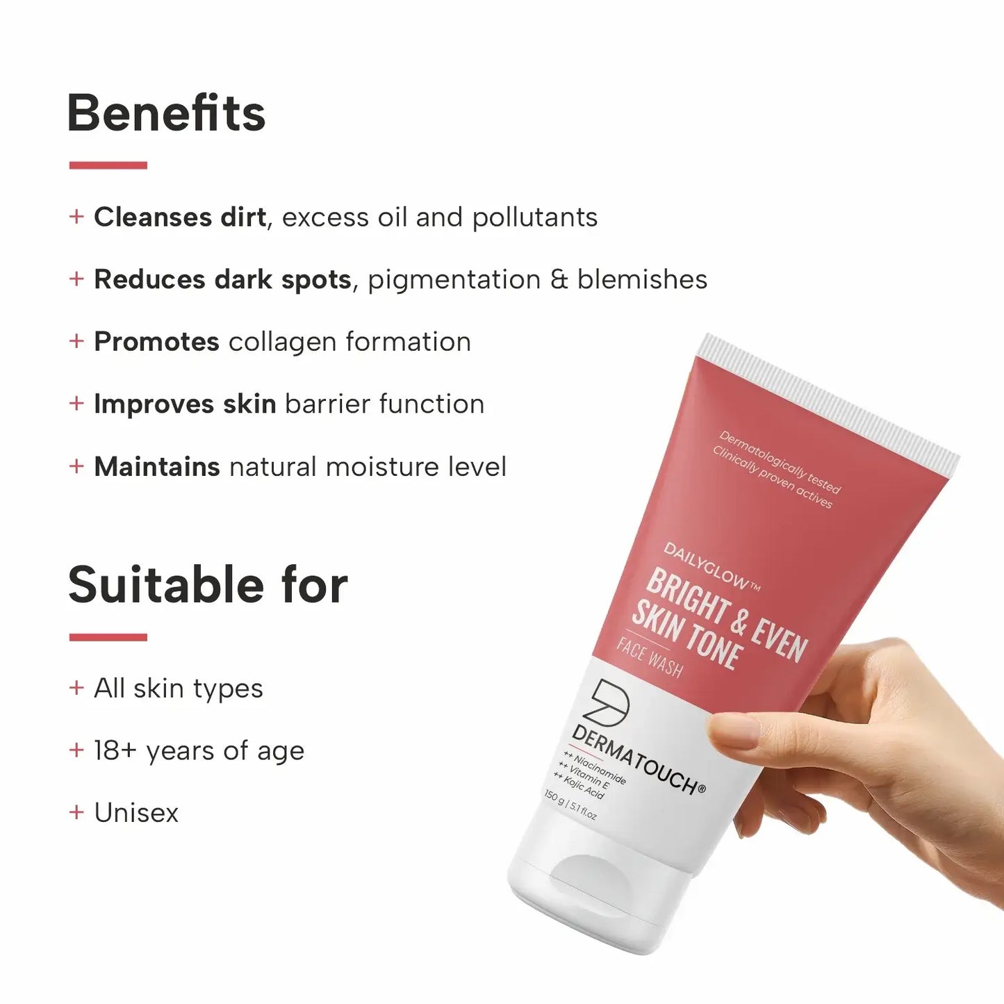 Benefits of  Dailyglow Bright & Even Skin Tone Face Wash 