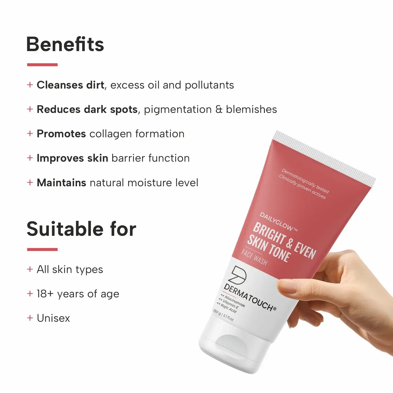 Benefits of  Dailyglow Bright & Even Skin Tone Face Wash 