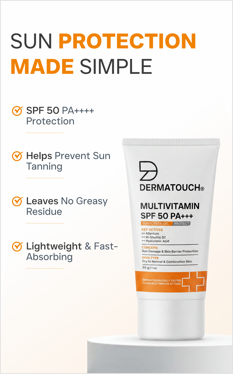 Multivitamin SPF 50 Pa++++ Sunscreen Gel for Sun Damage & Skin Barrier Repair 30g