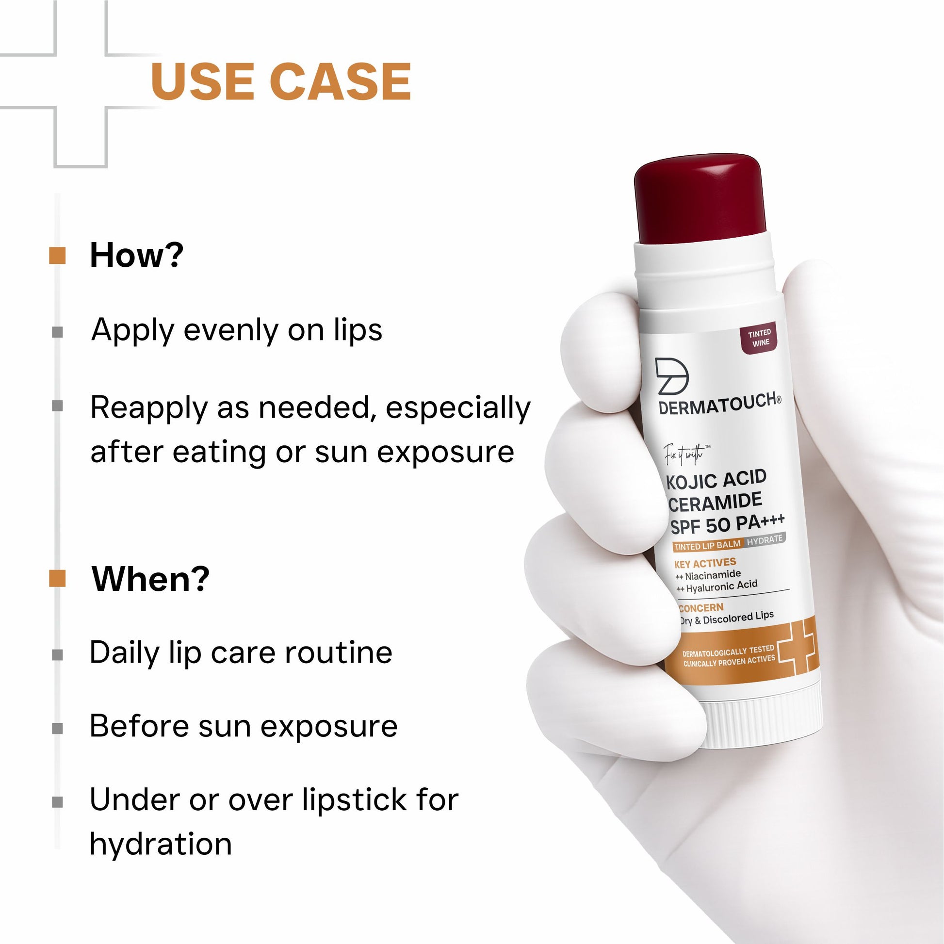kojic acid and vitamin c lip balm Kojic Acid vanilla Tinted Lip Balm SPF 50 PA++++ main image 0