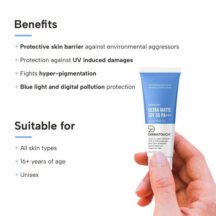 Dermatouch Undamage Ultra Matte Sunscreen Gel, ultra matte sunscreen gel, ultra matte sunscreen gel derma